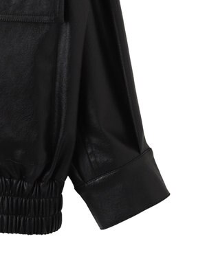 WEGO ヴィンテージライクPUフライトジャケット ブラック