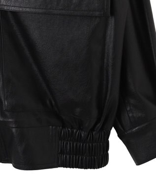 WEGO ヴィンテージライクPUフライトジャケット ブラック