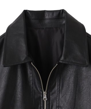 WEGO ヴィンテージライクPUフライトジャケット ブラック