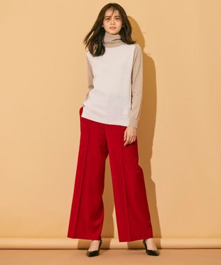 BEIGE， 【WEB限定】ROGAN / タートルネックニット Off White×L Taupe