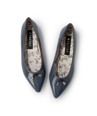 MODE ET JACOMO <carino>【レイン対応】中敷きデザインバレエシューズ ブルーエナメル