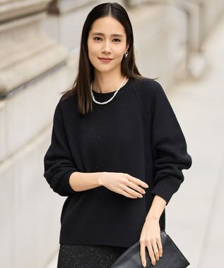 【カタログ掲載】ウールカシミヤブレンドスパンコールラグランスリーブ ニット