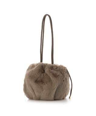 UNBILLION カシュカシュ cachecache / ロングハンドルエコファー巾着トート オーク