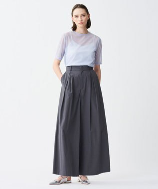 uncrave トリコットシフォン ハーフスリーブカットソー サックス