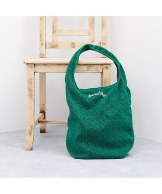 UNBILLION カシュカシュ cachecache / ラメワンポイント刺繍トート グリーン