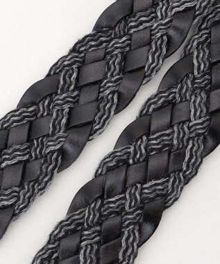 JOSEPH ABBOUD  【イタリア素材/日本製】レザーミックスブレンズ ベルト ブラック系