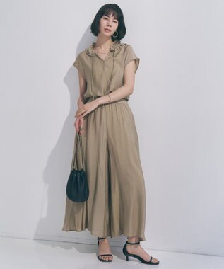 UNFILO L 【WEB限定カラー】ヴィンテージシアー ギャザーワイドパンツ