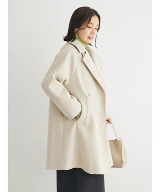 Green Parks ビーバー調テーラードカラーコート Cream