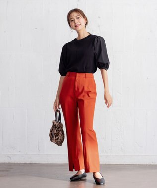 ANY ボリュームショルダーコンビニット ブラック×ブラック