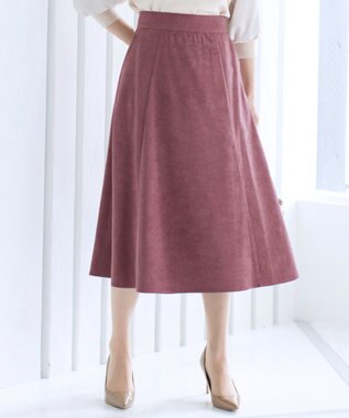 Tiaclasse L 【洗える】大人上品なコーデュロイフレアスカート ピンク