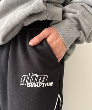 WEGO 【ウエストゴム】パイピングスウェットパンツ ブラック