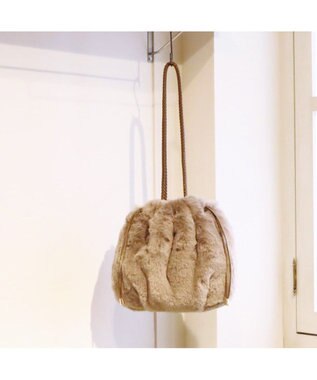 UNBILLION カシュカシュ cachecache / ロングハンドルエコファー巾着トート