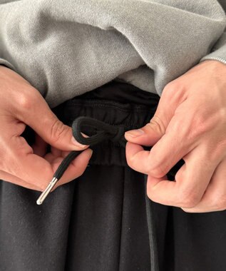 WEGO 【ウエストゴム】パイピングスウェットパンツ ブラック