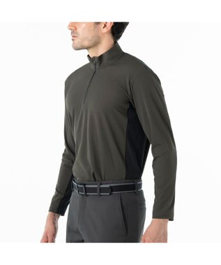 ZERO HALLIBURTON 【ストレッチ・UVカット】 Octa ハイブリッド ハーフジップモックネックトップス ZHG-M5A8 85125 カーキ