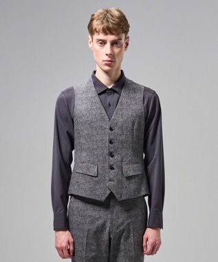 JOSEPH HOMME 新色【３ピース対応】クールドッツストレッチ　ジレ ＜新色＞グレー系