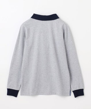 J.PRESS KIDS 【140-170cm】40/2天竺襟付き Vネック ポロシャツ ライトグレー系
