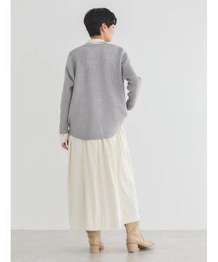 AMERICAN HOLIC バイパチ袖リブラグランニットプルオーバー Light Gray Mixture