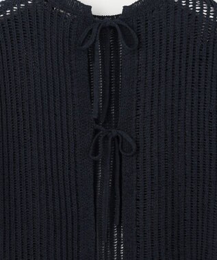 自由区 【レイヤード・旬スタイル】リネンコットン ベスト ネイビー