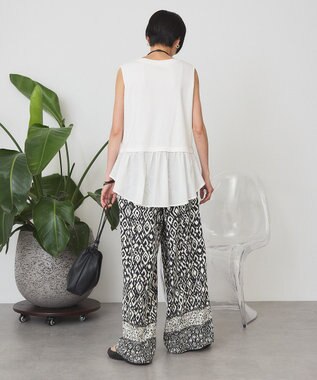 AMERICAN HOLIC 異素材裾フレアノースリーブプルオーバー Off White