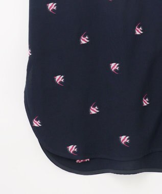 GRACE CONTINENTAL エンゼルフィッシュジャガードワンピース ネイビー