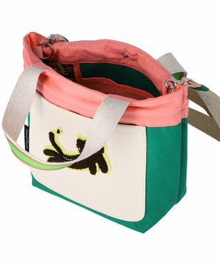 tsumori chisato CARRY キラミックスコンビ トートバッグ 2wayショルダー ネコ Sサイズ グリーン