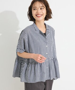 CRAFT STANDARD BOUTIQUE ペプラムブラウス Gingham Check