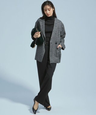 23区 L 【CLASSY.11月号掲載/洗える】ドライ2WAYストレッチ ワイドパンツ ブラック系