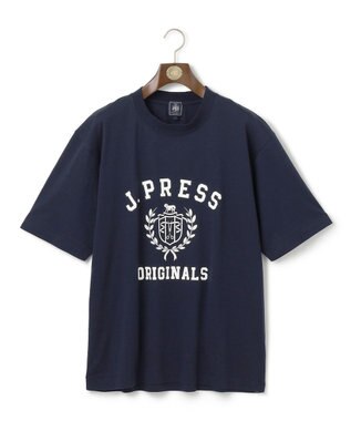 J.PRESS MEN 【J.PRESS ORIGINALS】【UNISEX】Cotton Jersey CRST Logo T-shirt ネイビー系