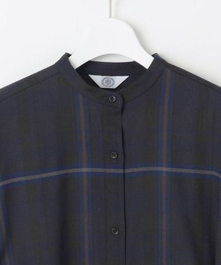 J.PRESS LADIES L 【洗える】テトロンレーヨン/ウール milledタータン ワンピース ネイビーチェック系