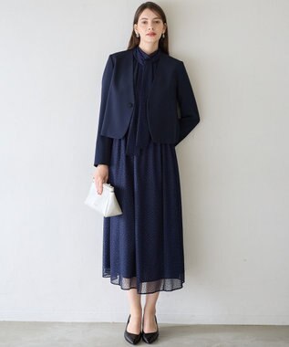 23区 S 【APPLAUDIR】クリアジョーゼット 3WAYコンパクトジャケット ネイビー系