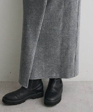 CRAFT STANDARD BOUTIQUE カットコーデュロイラップ風スカート Gray Mixture