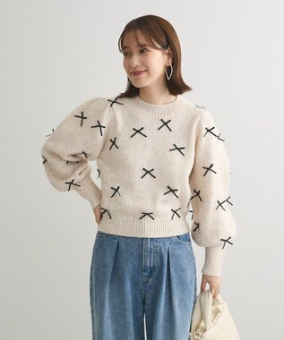 Green Parks ・ＡＮＤＳＥＡＲＣＨ　メニーリボンニットプルオーバー Beige