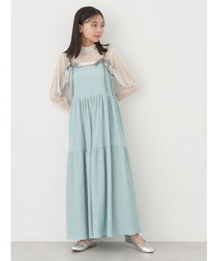 earth music&ecology 表面感肩リボンキャミワンピース Mint
