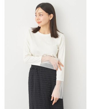 earth music&ecology 袖シアープルオーバー Ivory