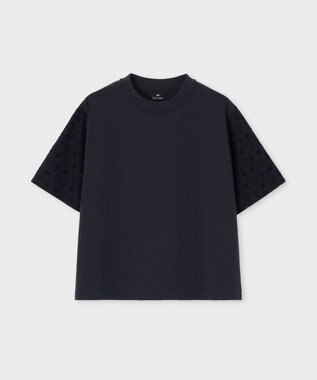 Paul Smith レーススリーブ コンビネーション 半袖カットソー ネイビー