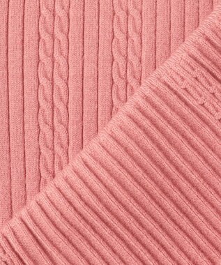 ANY SIS 【CICA加工】ケーブルポイント ニット サーモンピンク