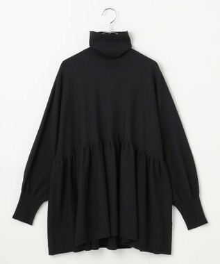 #Newans 【洗える】ペプラムデザインワイドシルエットプルオーバー ブラック