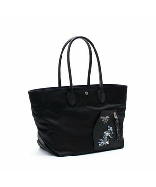 A.D.M.J. 【撥水】デービス/スワロフスキー・クリスタル　ライダースファスナートート ブラック