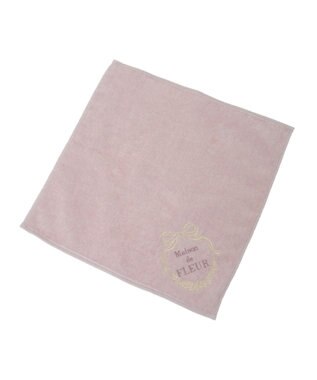 Maison de FLEUR リボンフレーム刺繍タオルハンカチ Pink