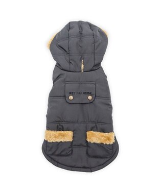 PET PARADISE ペットパラダイス 防寒フード付コート 小型犬 ブラック