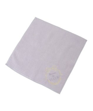 Maison de FLEUR リボンフレーム刺繍タオルハンカチ Lavender
