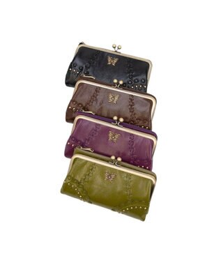 ANNA SUI マチルダ 二つ折り口金長財布 ブラウン