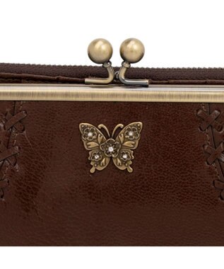 ANNA SUI マチルダ 二つ折り口金長財布 ブラウン