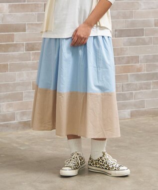 J.PRESS YORK STREET 【WOMEN】バイカラーギャザー スカート