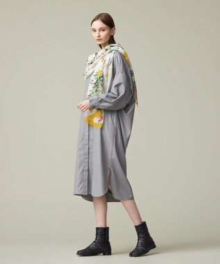 J.PRESS YORK STREET 【WOMEN】バックドレープ シャツワンピース ライトグレー系