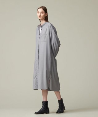 J.PRESS YORK STREET 【WOMEN】バックドレープ シャツワンピース ライトグレー系