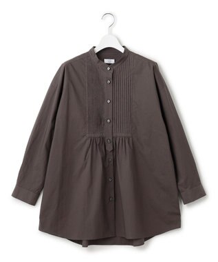 J.PRESS YORK STREET 【WOMEN】コットンバンドカラー ブラウス グレー系