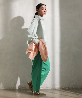 Green Parks イージーケア裾ドロストシャツ Green