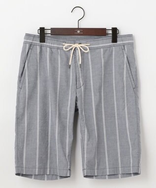 JOSEPH ABBOUD MOUNTAIN 【SPACE／UNISEX】JOE COTTONワイドストライプ ハーフパンツ ネイビー系2