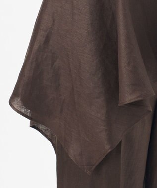 23区 【エステータ】チンツリネン ペプラム ブラウス ダークブラウン系
